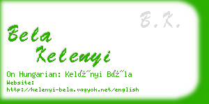 bela kelenyi business card